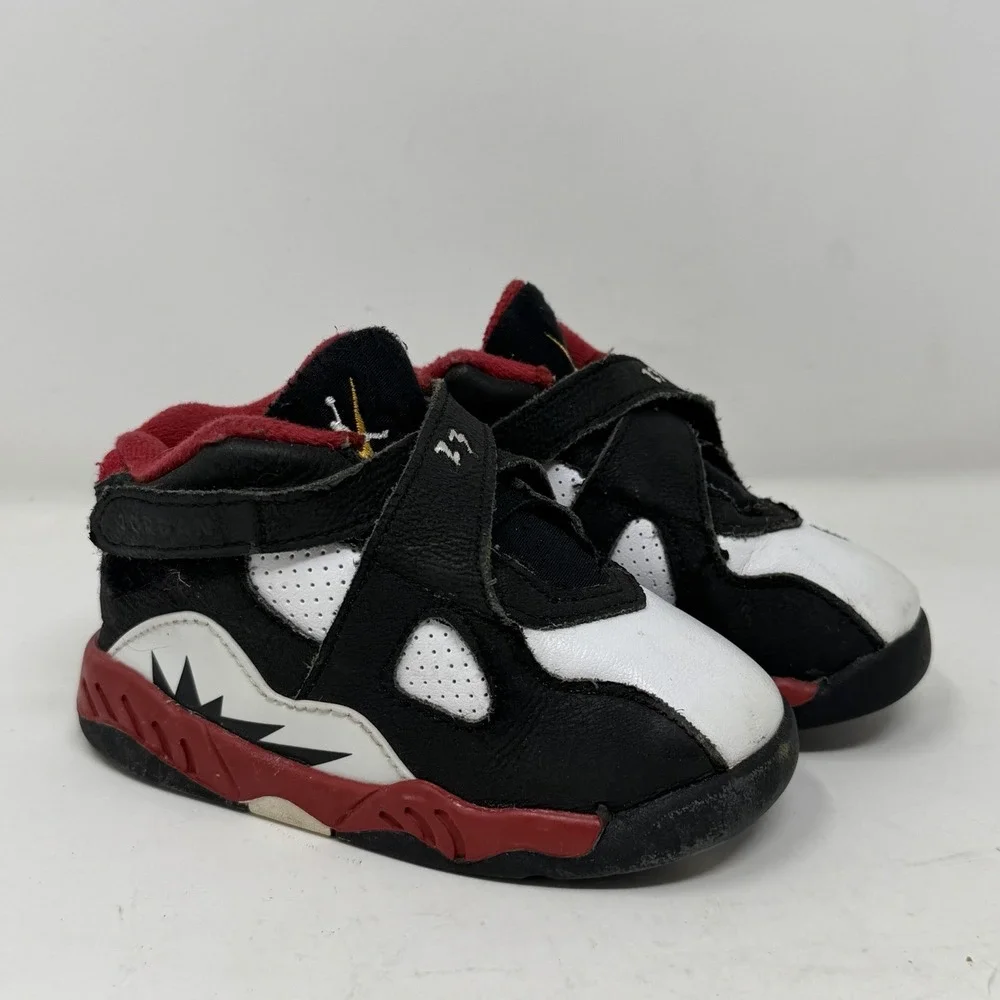 Nike Air Jordan 8 Retro DO8732-601 Toddler Size 7C Shoes 'Paprika' Black White